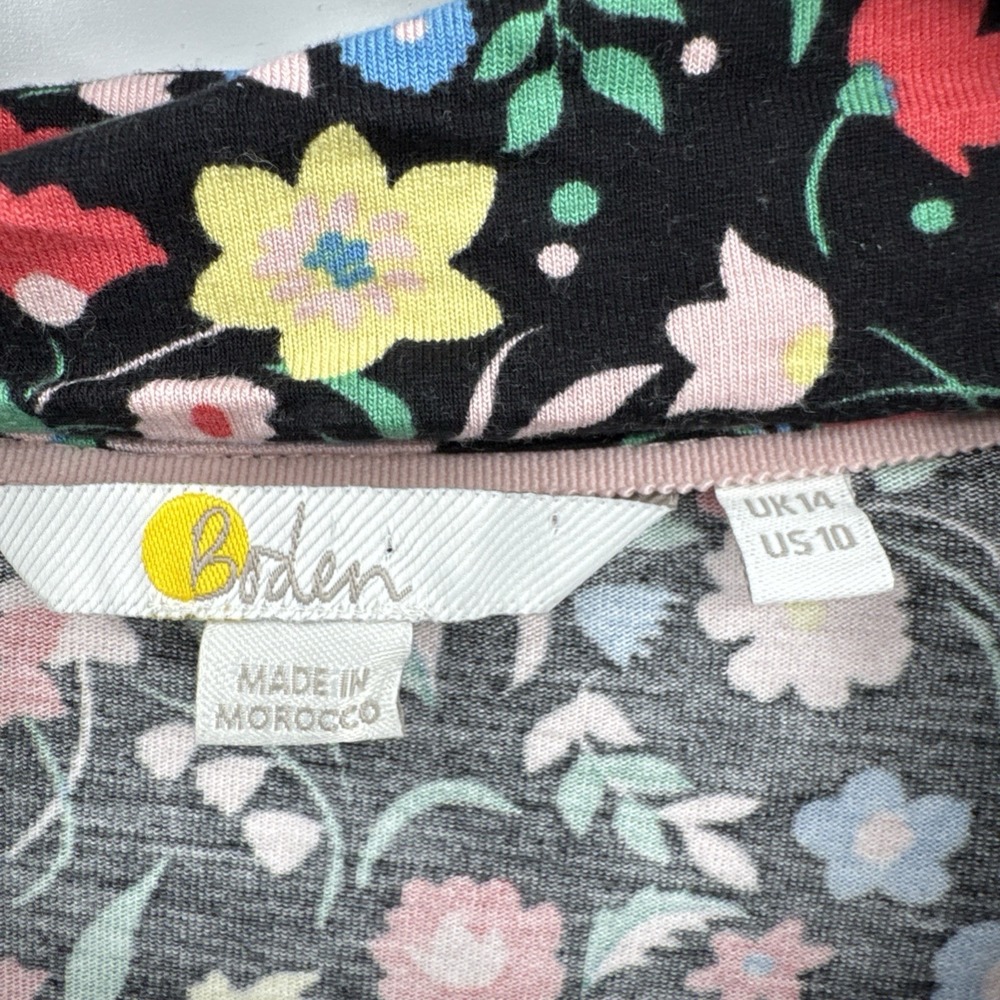 Boden‎ Women's US 10 Floral Crossover L/S Garden Boho Shirt Stretchy Comfort - Picture 3 of 11